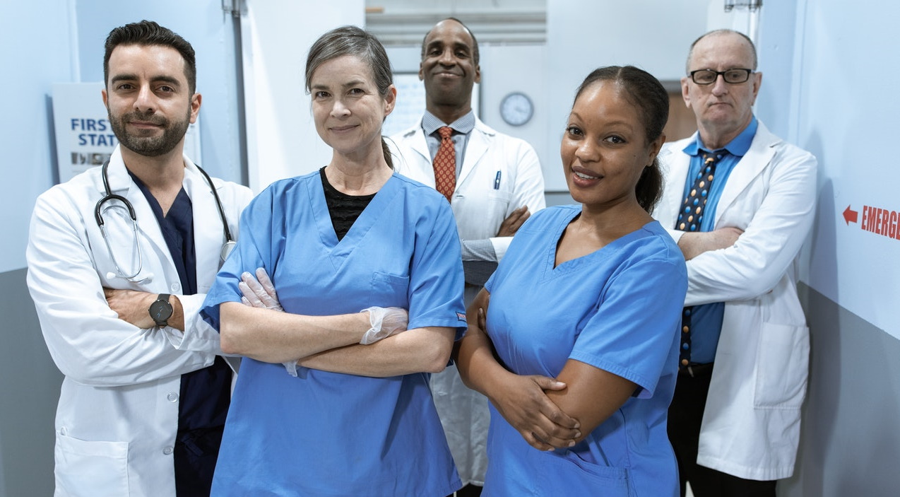Healthcare professionals working together