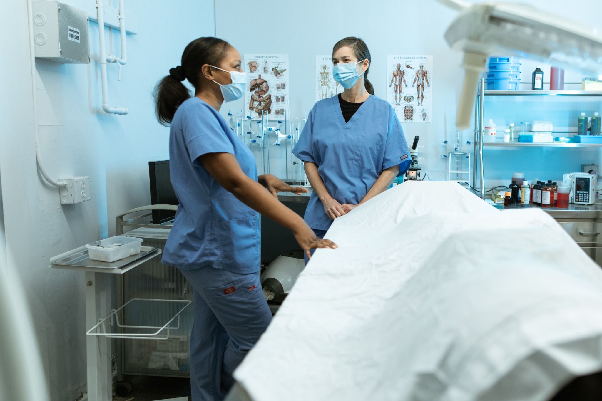 Care professionals taking part in health and social care training
